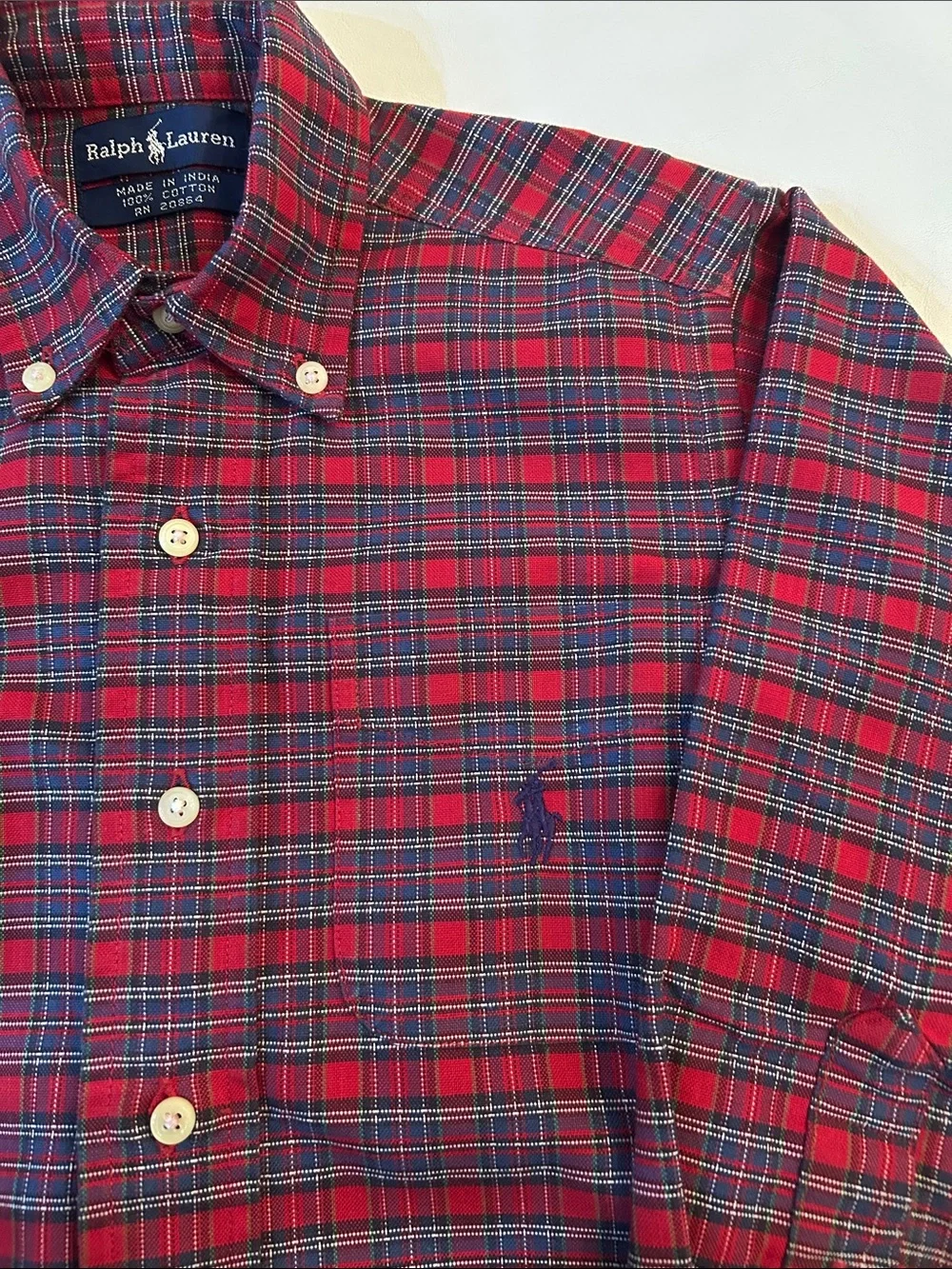 Vintage Ralph Lauren Red Plaid Button-Down Shirt